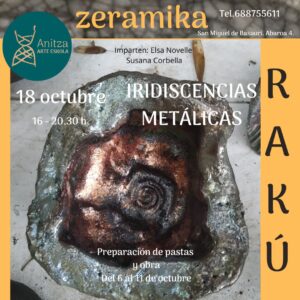 Iniciamos el curso con un precioso RAKU de metalizados. lo realizamos con nuestros propios barros de baja, preparándolos para los contrastes de temperatura y humedad. Ven a probar esta experiencia tan ilusionante en nuestro Patio Balneario.